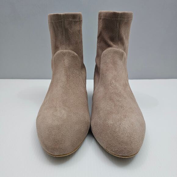 NEW Stuart Weitzman Grace Sock Ankle Bootie Womens 8.5 Cashmere Suede Block Heel - Picture 5 of 14